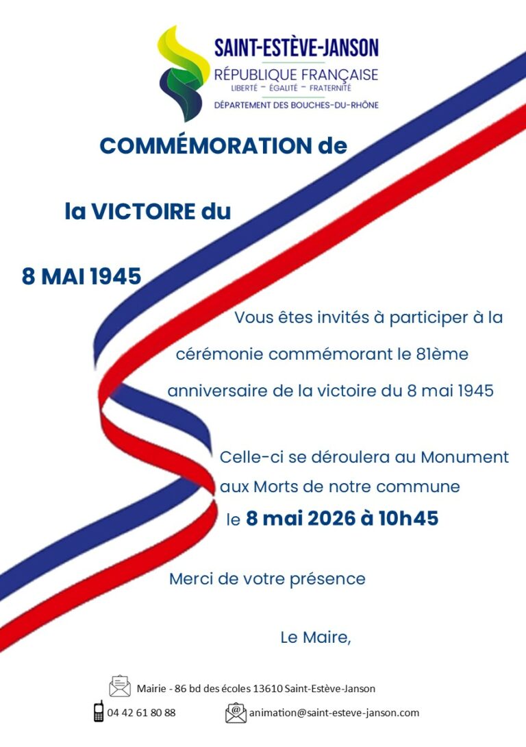 Commémoration du 8 mai 1945 - Mairie de Saint-Estève-Janson